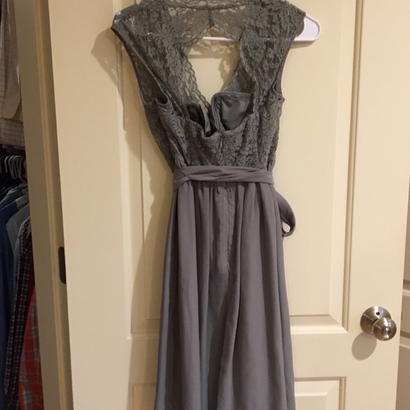 Cute Gray Keyhole Back Bridesmaid/Cocktail Dress! - Picture 2 of 4